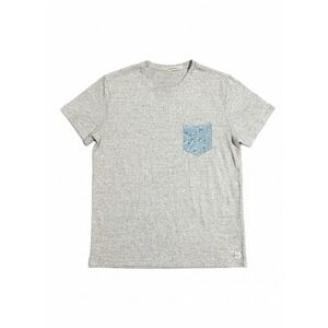 Marine Layer Mens T-Shirt Heathered Sz M Blue Palm Tree Short Sleeve Soft Cotton